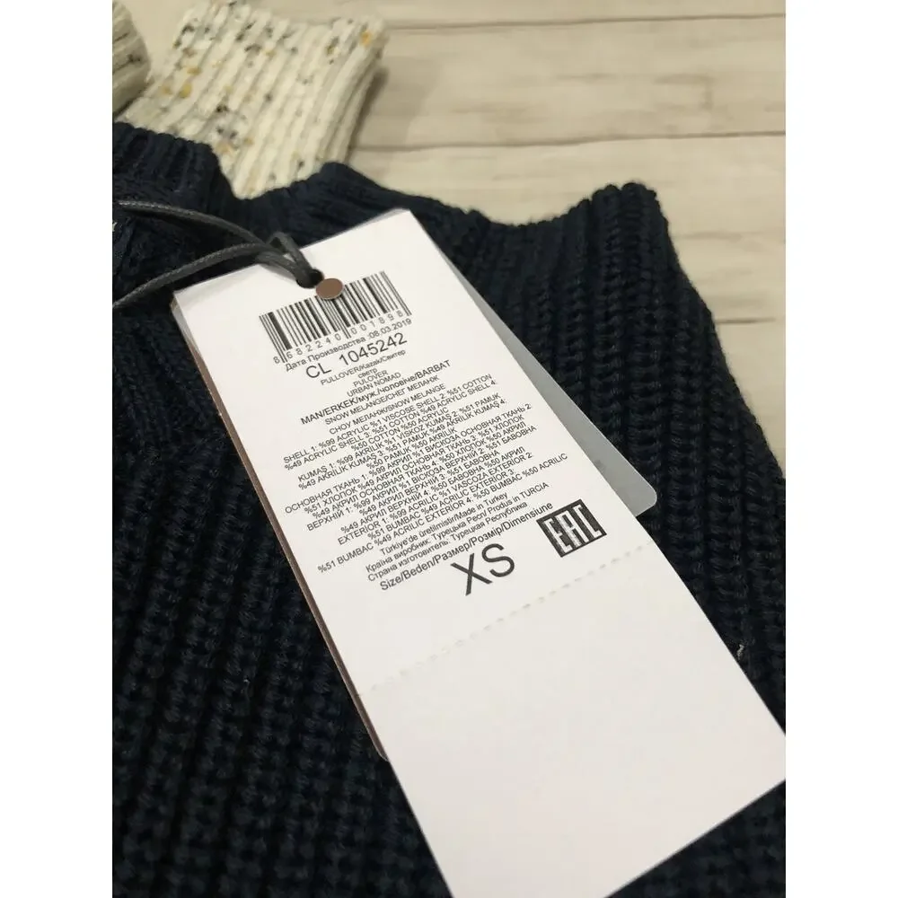 Colins Sweater Mens XS Color Block Striped Acrylic Pullover Sweatshirt N27